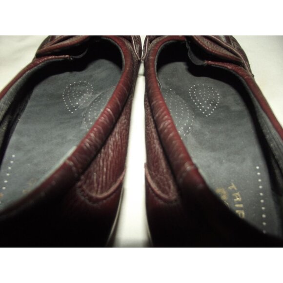 SAS Tri-Ad Comfort Shoes Womens 8.5N Oxblood Brown Leather Loafers Slip-On Heel - Picture 13 of 16